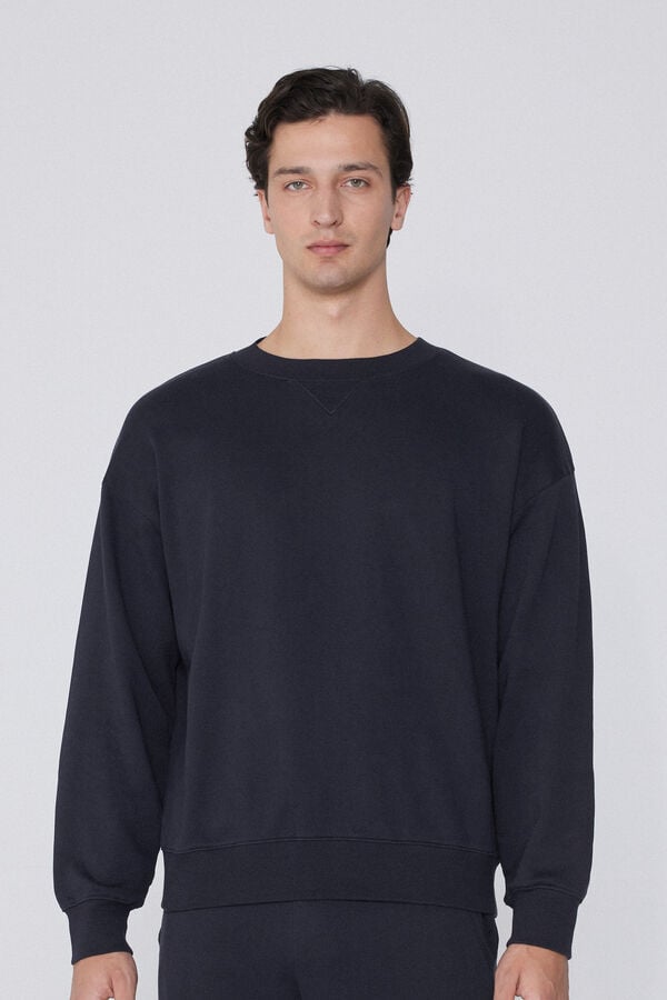 Tezenis Sudadera básica 100 algodón con cuello redondo
