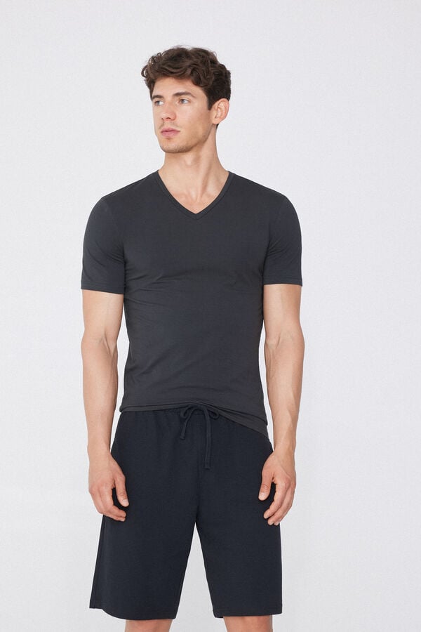 Tezenis Camiseta Escote Pico Algodón Elástico Descuento por venta flash