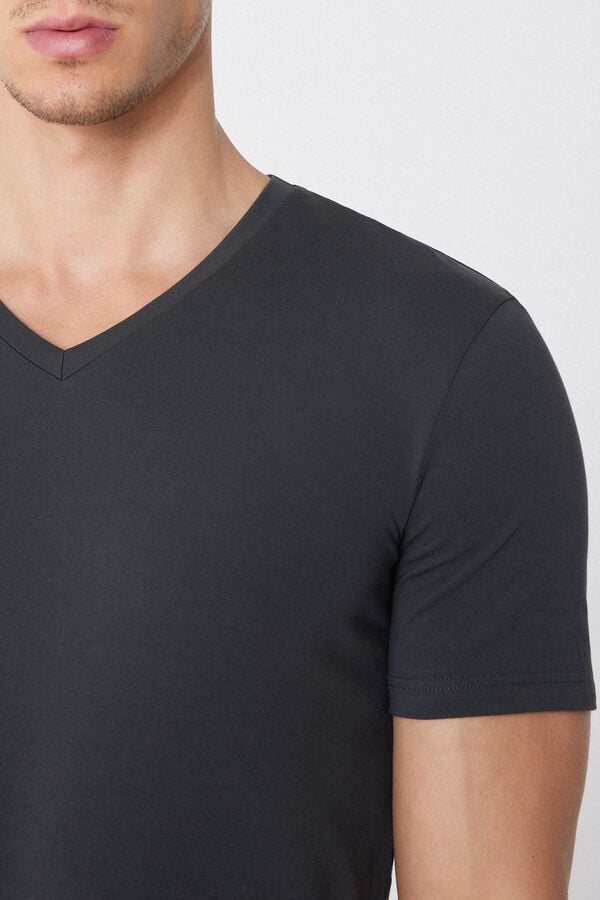 Tezenis Camiseta Escote Pico Algodón Elástico Descuento por venta flash