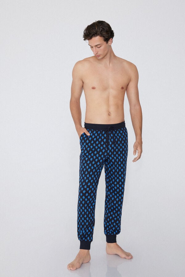 Tezenis Pantalón de Chándal de Algodón Grueso con Estampado y Bolsillos Promoción por tiempo limitado