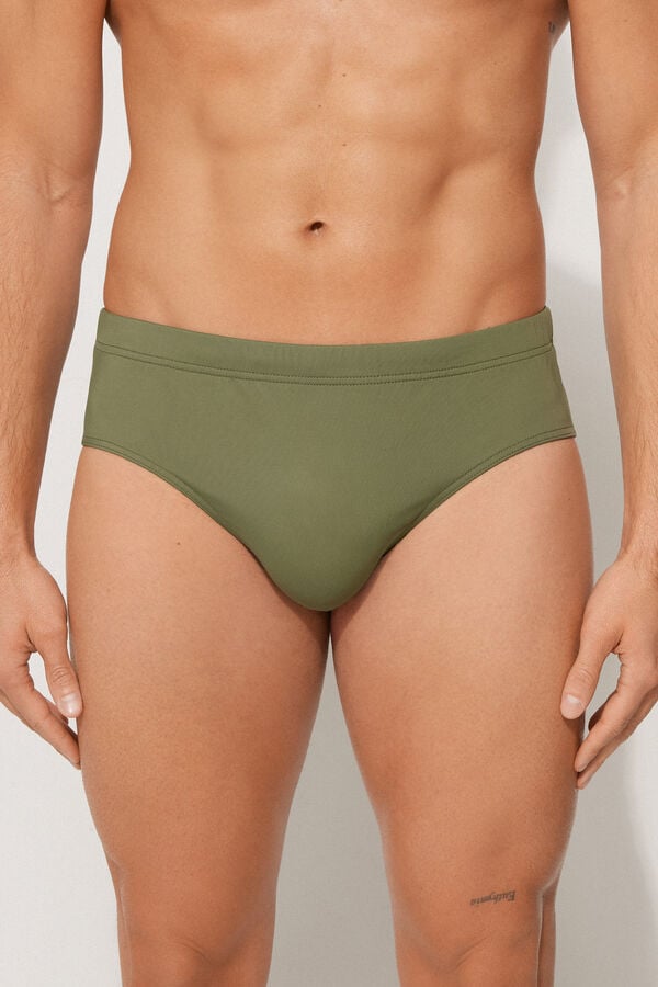 Tezenis Bañador de Slip Básico de Microfibra de Color Liso