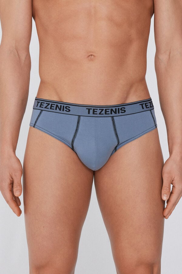 Tezenis Calzoncillos de Algodón con Costuras en Contraste con Logo