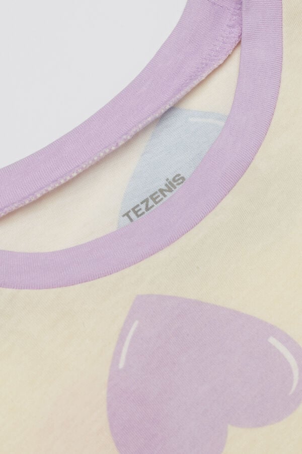 Tezenis Camisón Manga Corta Algodón Corazones Niña En línea