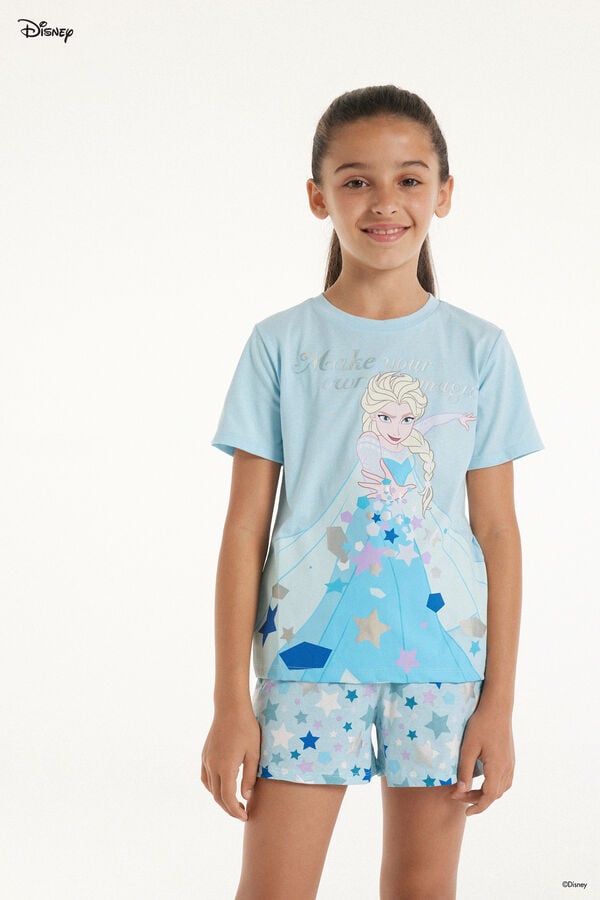 Tezenis Pijama Corto de Algodón con Estampado de Elsa de Frozen Disney Tienda