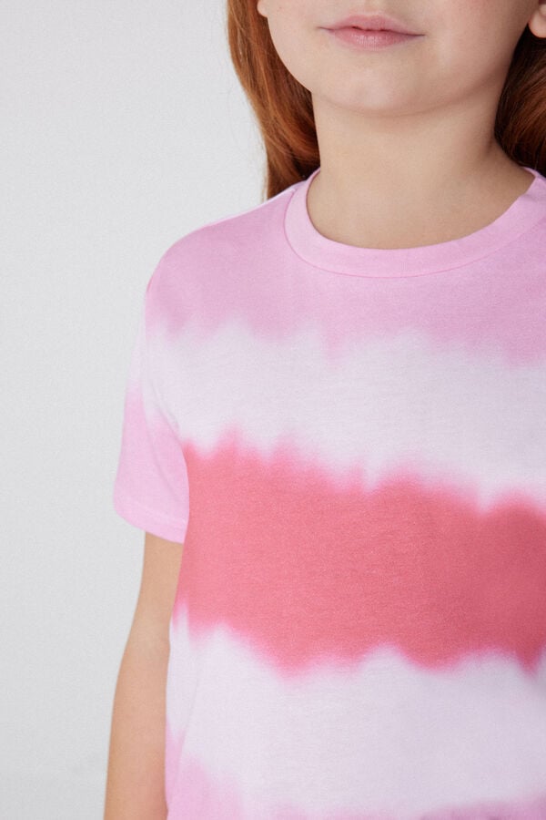 Tezenis Pijama Corto de Manga Corta de Algodón Tie-Dye para Niña Liquidación