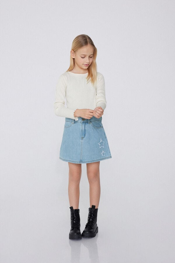 Tezenis Minifalda Denim con Parche de Estrella Niña Grandes ahorros