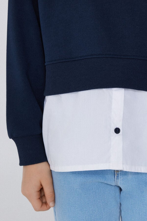 Tezenis Sudadera de Manga Larga en Algodón Efecto Camisa Niña 2025