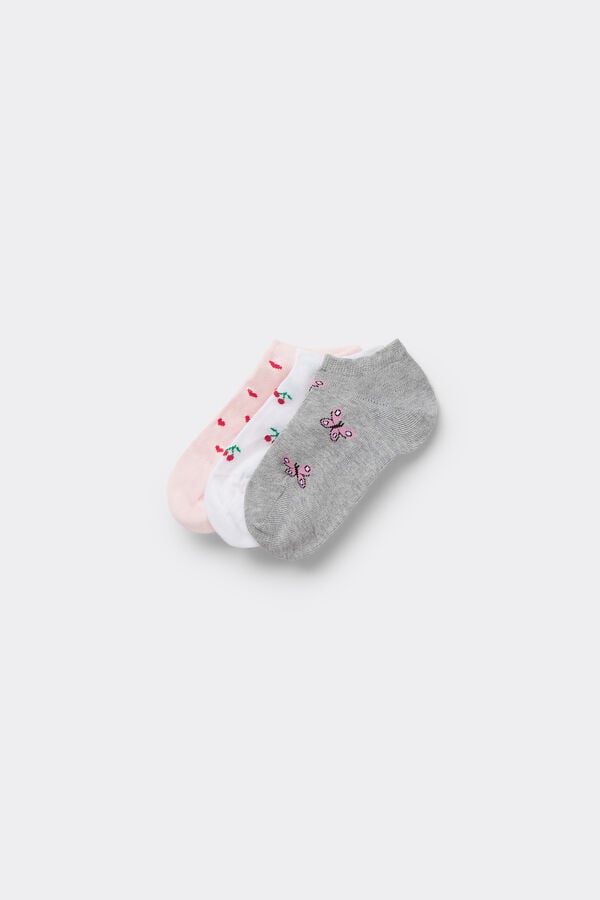 Tezenis 3 Pares Calcetines Tobilleros Algodón Estampado Niña