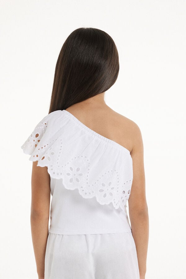 Tezenis Top de Hombro Descubierto de Algodón con Volante Sangallo Descuento por venta flash