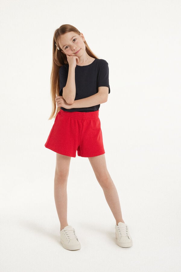 Tezenis Pantalón Corto de Felpa de Algodón Básico para Niña Venta caliente