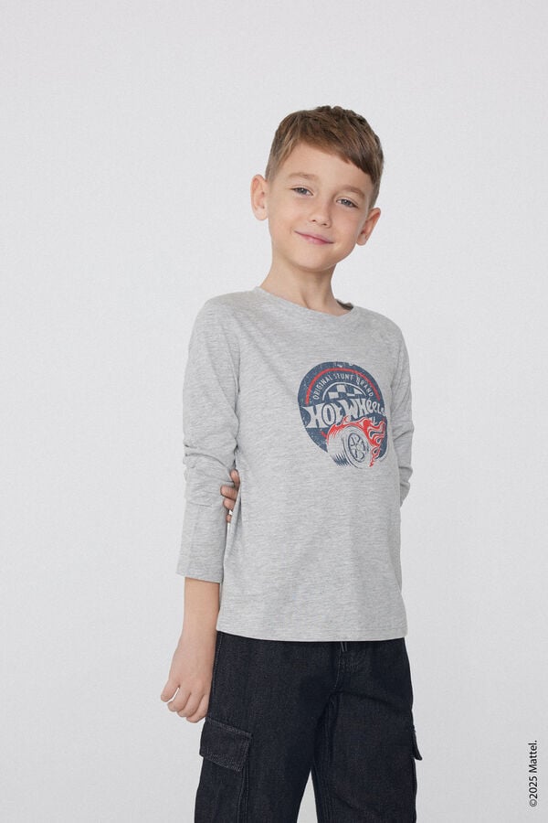 Tezenis Camiseta Manga Larga Algodón con Estampado Hot Wheels para Niño Envío gratis