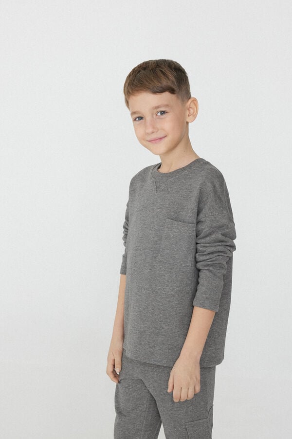 Tezenis Sudadera Manga Larga Cuello Redondo y Bolsillo Niño Precio de fábrica