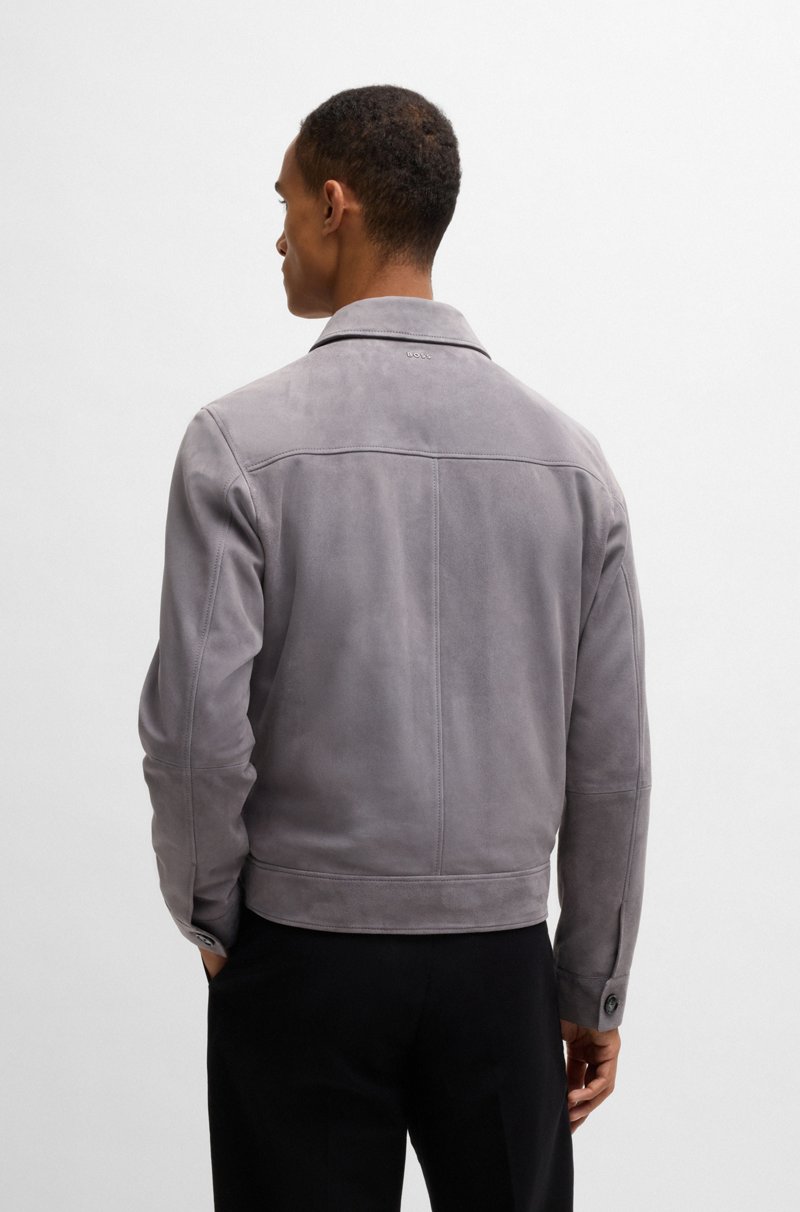 Hugo Boss Chaqueta regular fit de ante suave con cremallera en la parte delantera Solo hoy