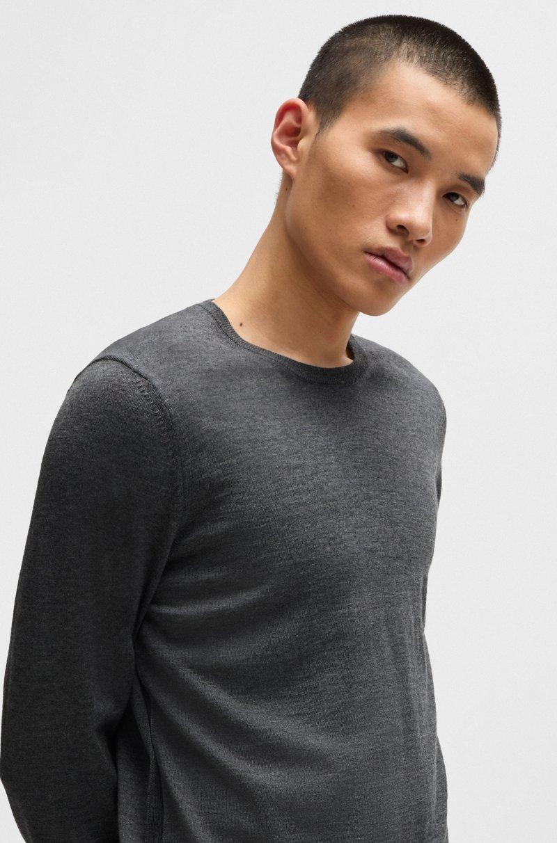 Hugo Boss Jersey slim fit de cuello redondo en lana merina Oferta especial de fábrica