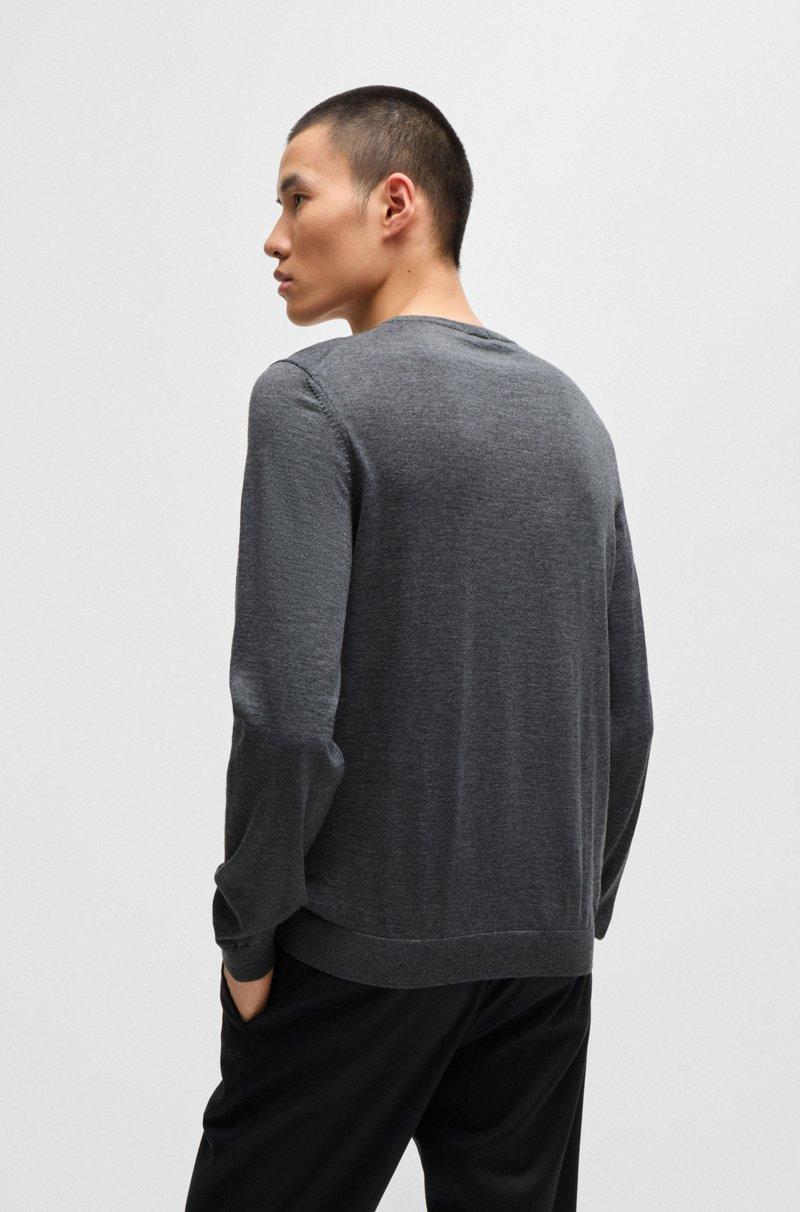 Hugo Boss Jersey slim fit de cuello redondo en lana merina Oferta especial de fábrica