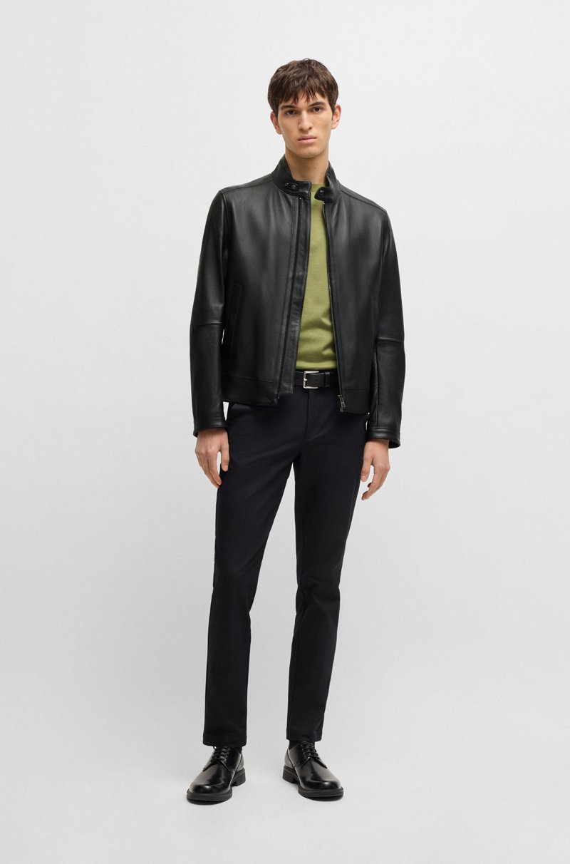 Hugo Boss Cazadora regular fit en piel de napa granulada Solo queda un día