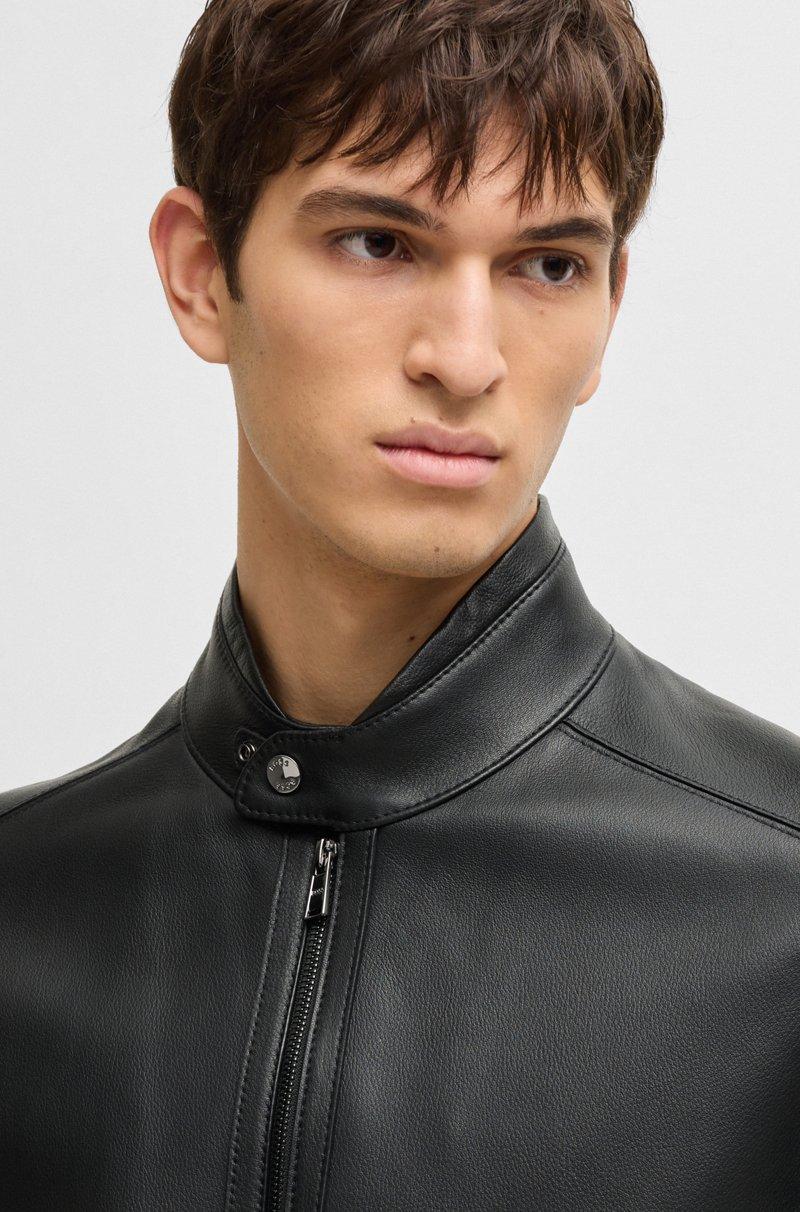 Hugo Boss Cazadora regular fit en piel de napa granulada Solo queda un día