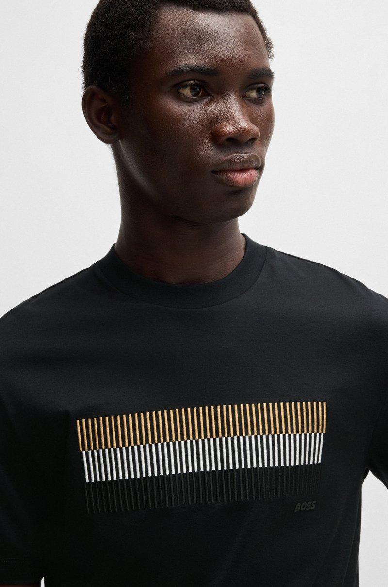 Hugo Boss Camiseta de algodón mercerizado con ilustración de la marca Superdescuento