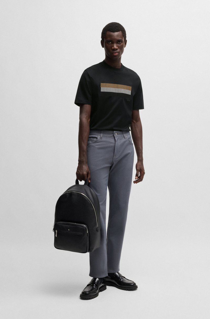 Hugo Boss Camiseta de algodón mercerizado con ilustración de la marca Superdescuento