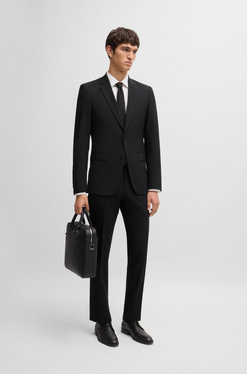 Hugo Boss Traje slim fit en lana virgen elástica