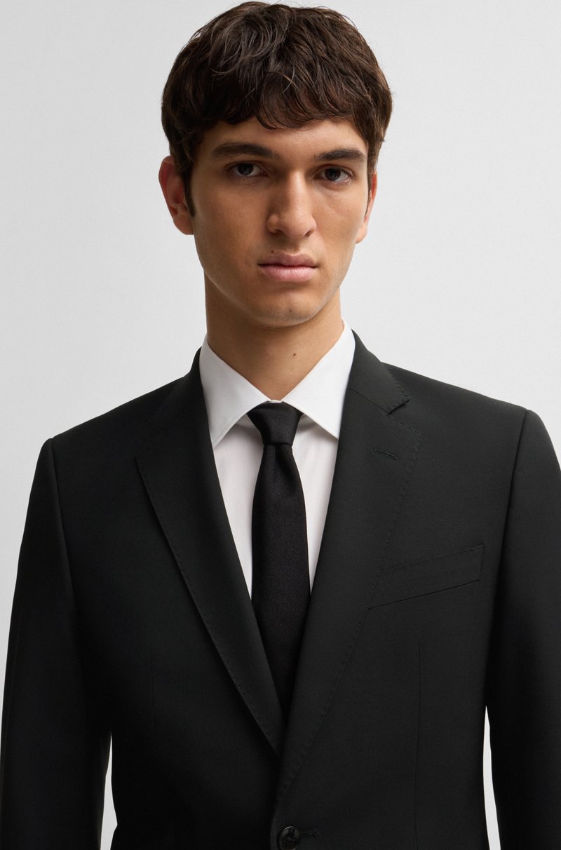 Hugo Boss Traje slim fit en lana virgen elástica Tienda de fábrica