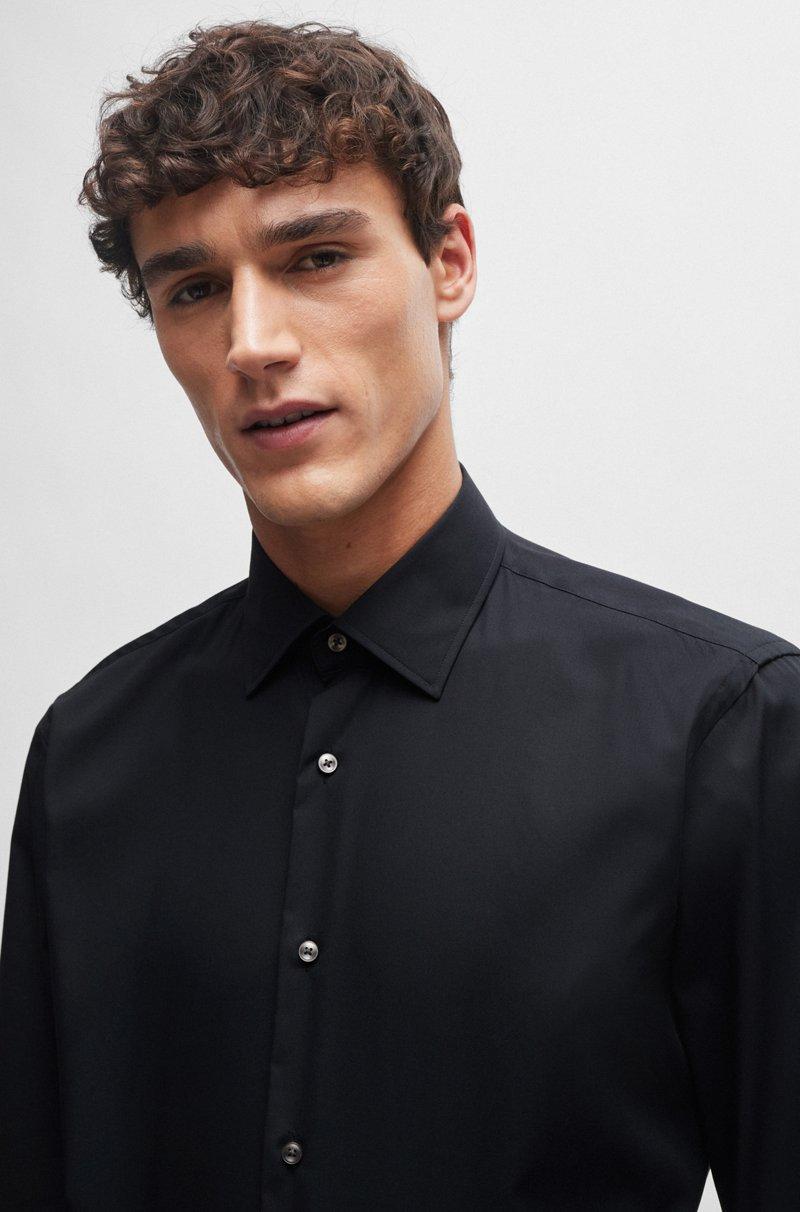 Hugo Boss Camisa regular fit en popelín de algodón elástico de planchado fácil Limitado a 3 días