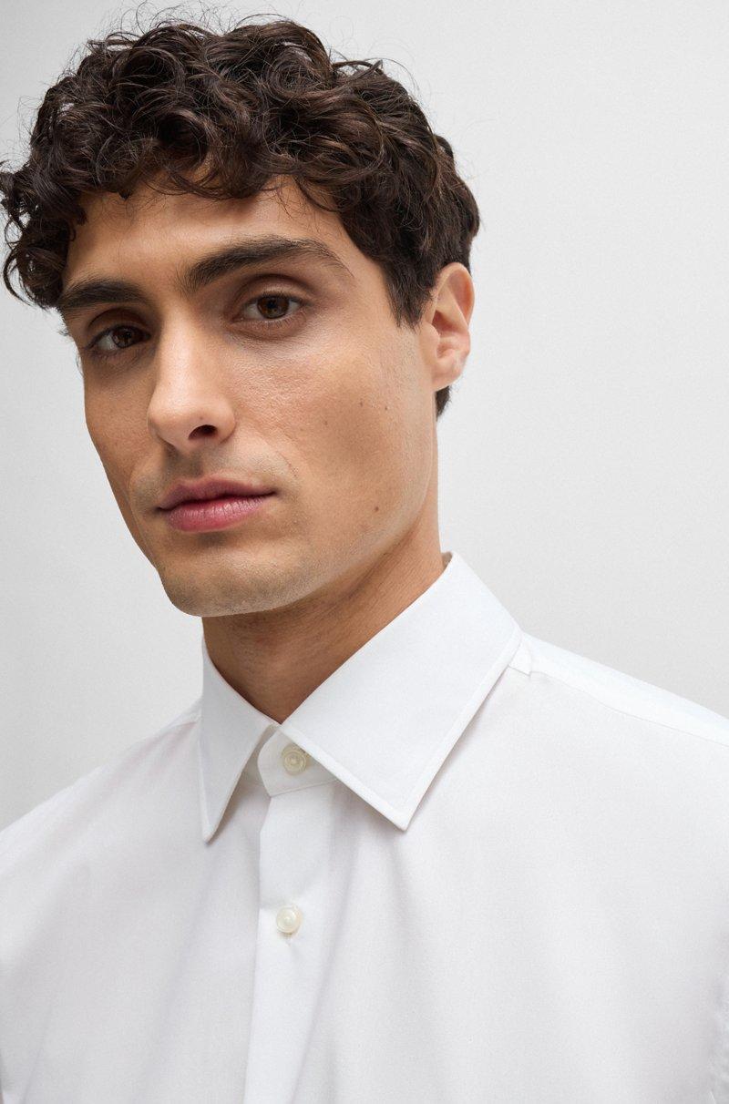 Hugo Boss Camisa slim fit en popelín de algodón elástico de planchado fácil Ahorra y exporta