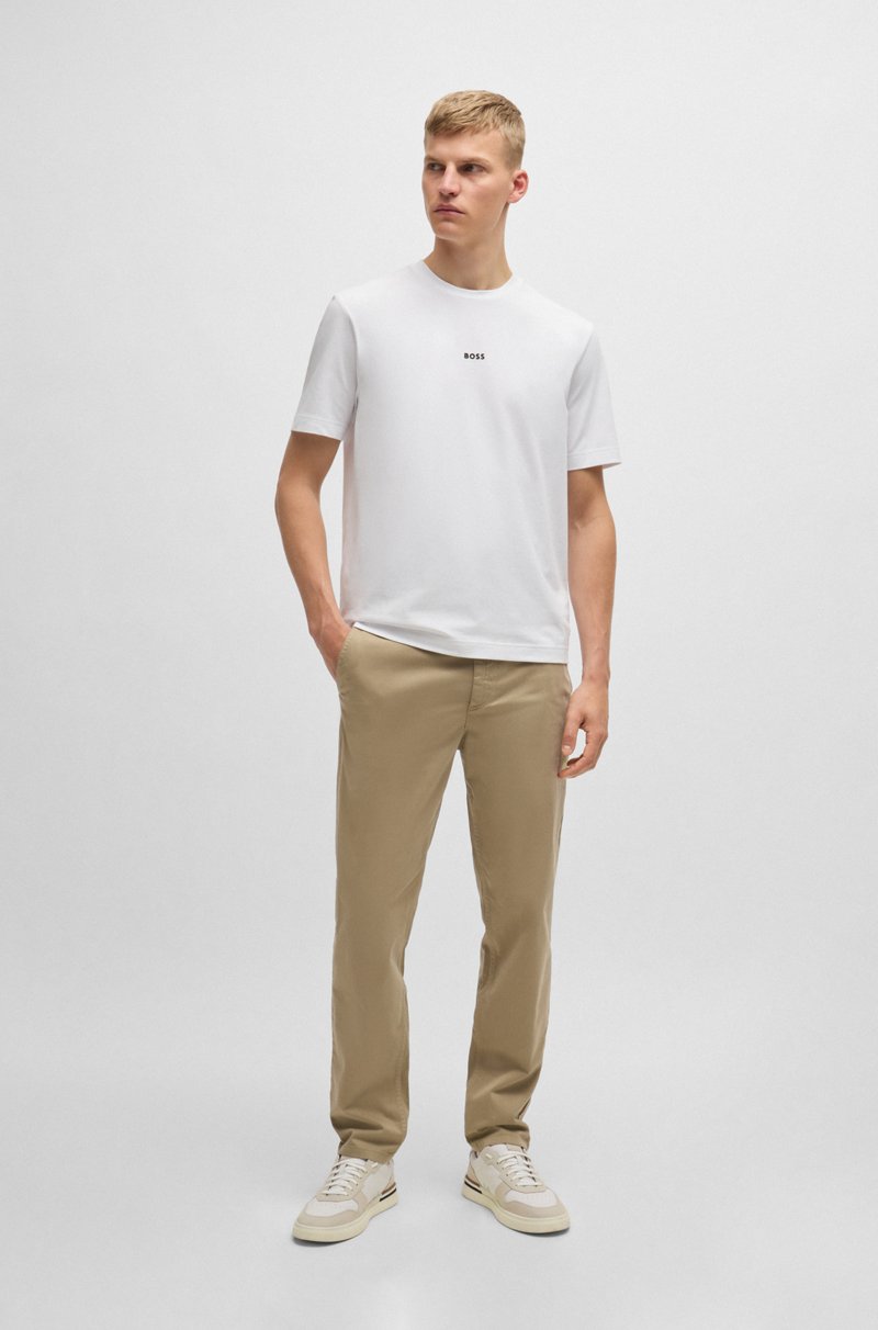 Hugo Boss Chinos tapered fit de raso de algodón elástico Descuento por venta flash