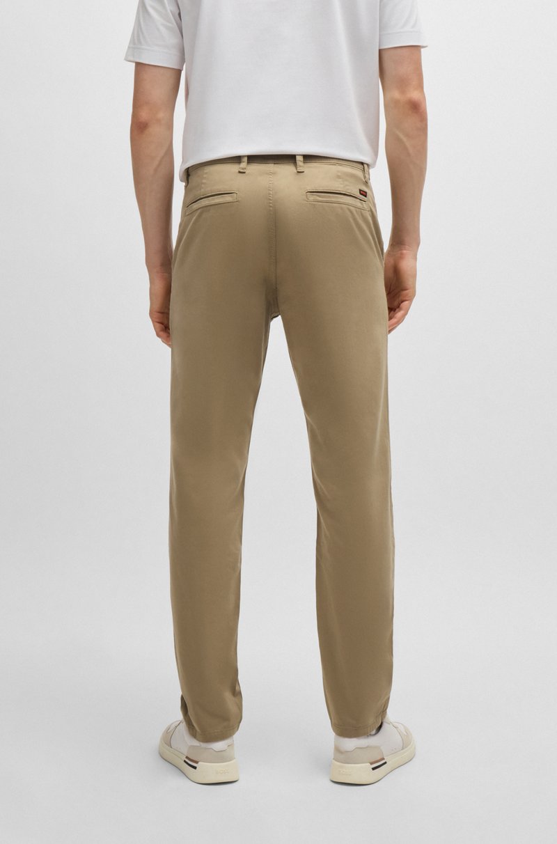 Hugo Boss Chinos tapered fit de raso de algodón elástico Descuento por venta flash