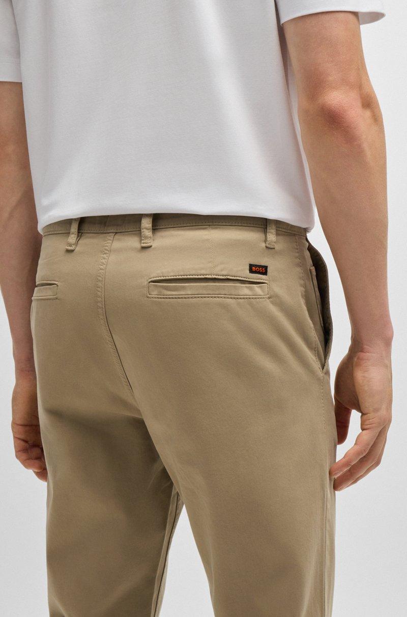 Hugo Boss Chinos tapered fit de raso de algodón elástico Descuento por venta flash
