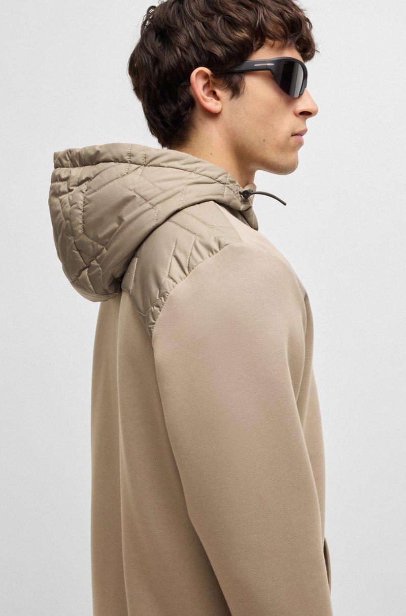 Hugo Boss Sudadera con capucha cuello con cremallera y guateado acolchado Precio ultrabajo