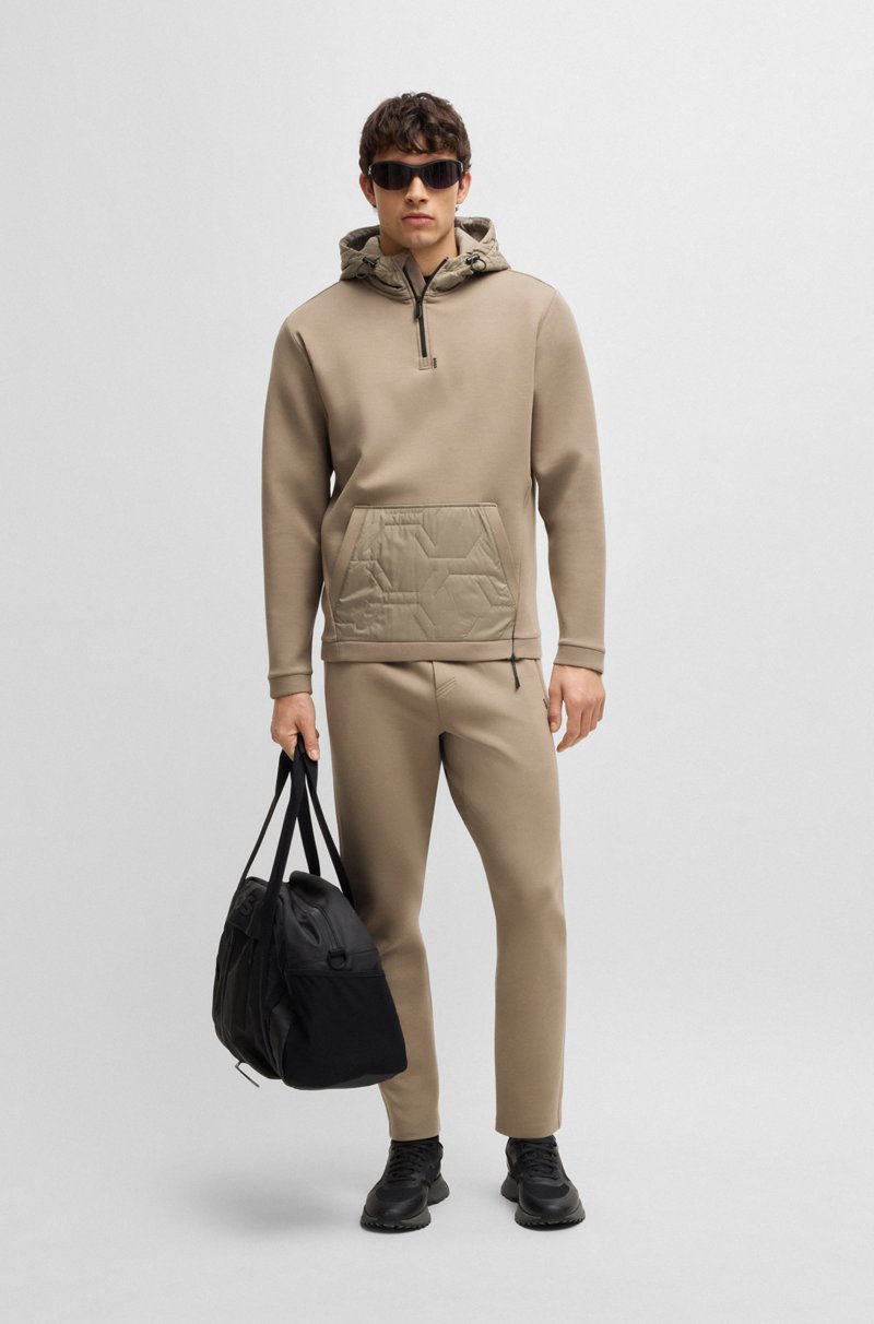 Hugo Boss Sudadera con capucha cuello con cremallera y guateado acolchado Precio ultrabajo