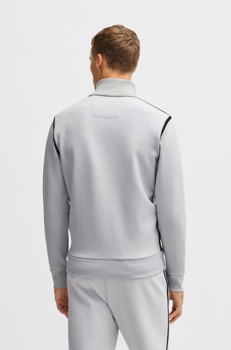 Hugo Boss Sudadera de algodón con cremallera y logo de diseño En línea