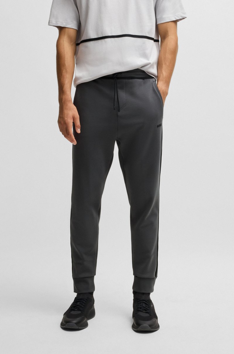 Hugo Boss Pantalones de chándal de algodón con cinta y logo