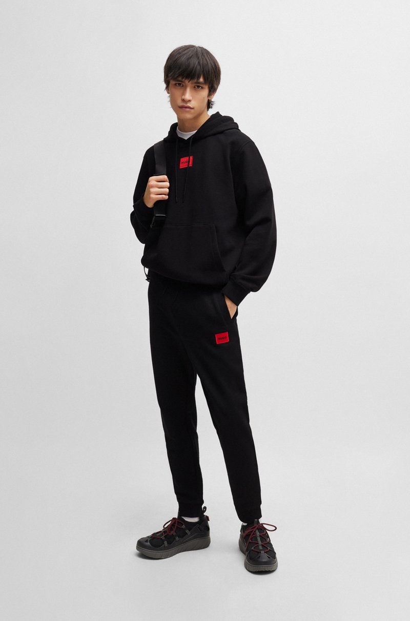 Hugo Boss Pantalones de chándal en felpa de algodón con etiqueta con logo roja Ofertas