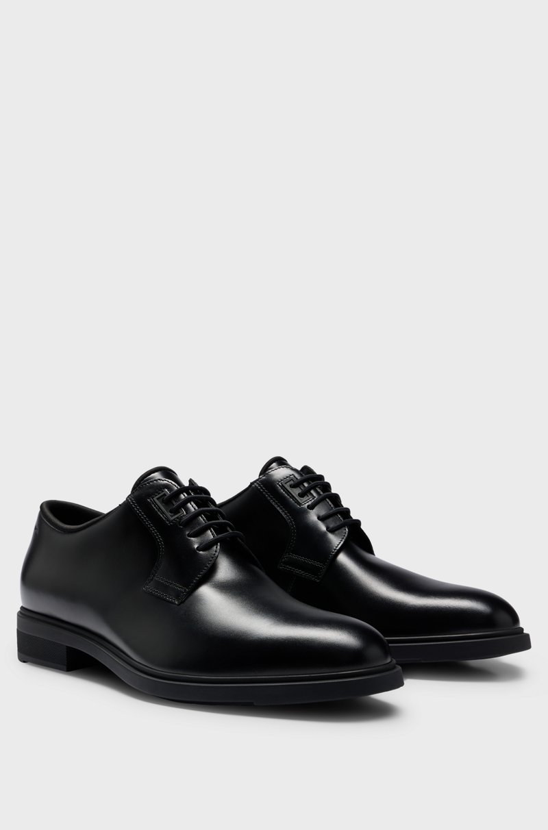 Hugo Boss Zapatos Derby de piel con ribetes elaborados en Italia