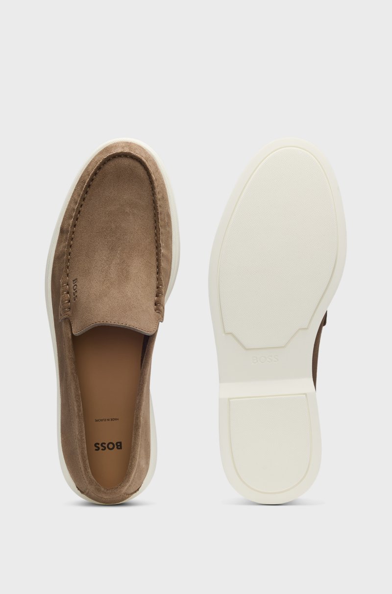 Hugo Boss Mocasines de ante con suela en contraste Los más vendidos