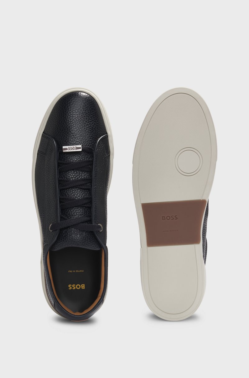 Hugo Boss Deportivas Gary de piel granulada con logo en la trabilla de los cordones Tienda