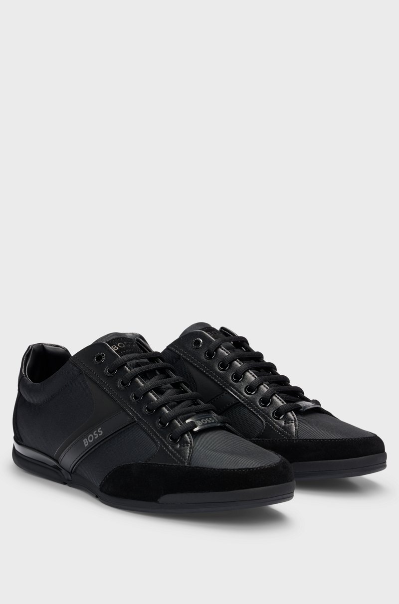 Hugo Boss Deportivas de mezcla de materiales con ante y piel sintética