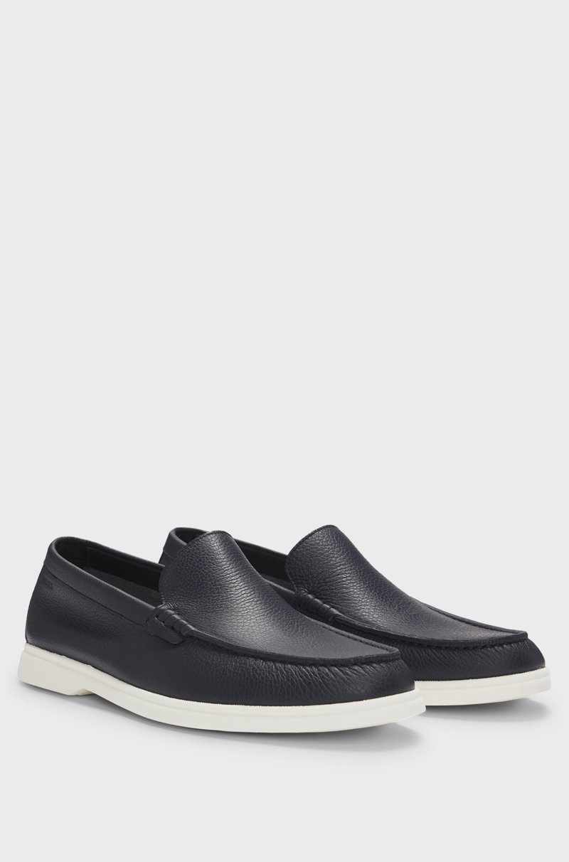 Hugo Boss Mocasines de piel abatanada con detalle de logo