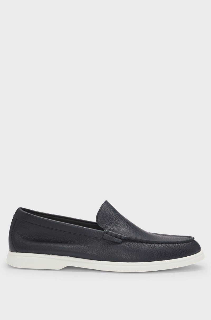Hugo Boss Mocasines de piel abatanada con detalle de logo ÚLTIMAS EDICIONES