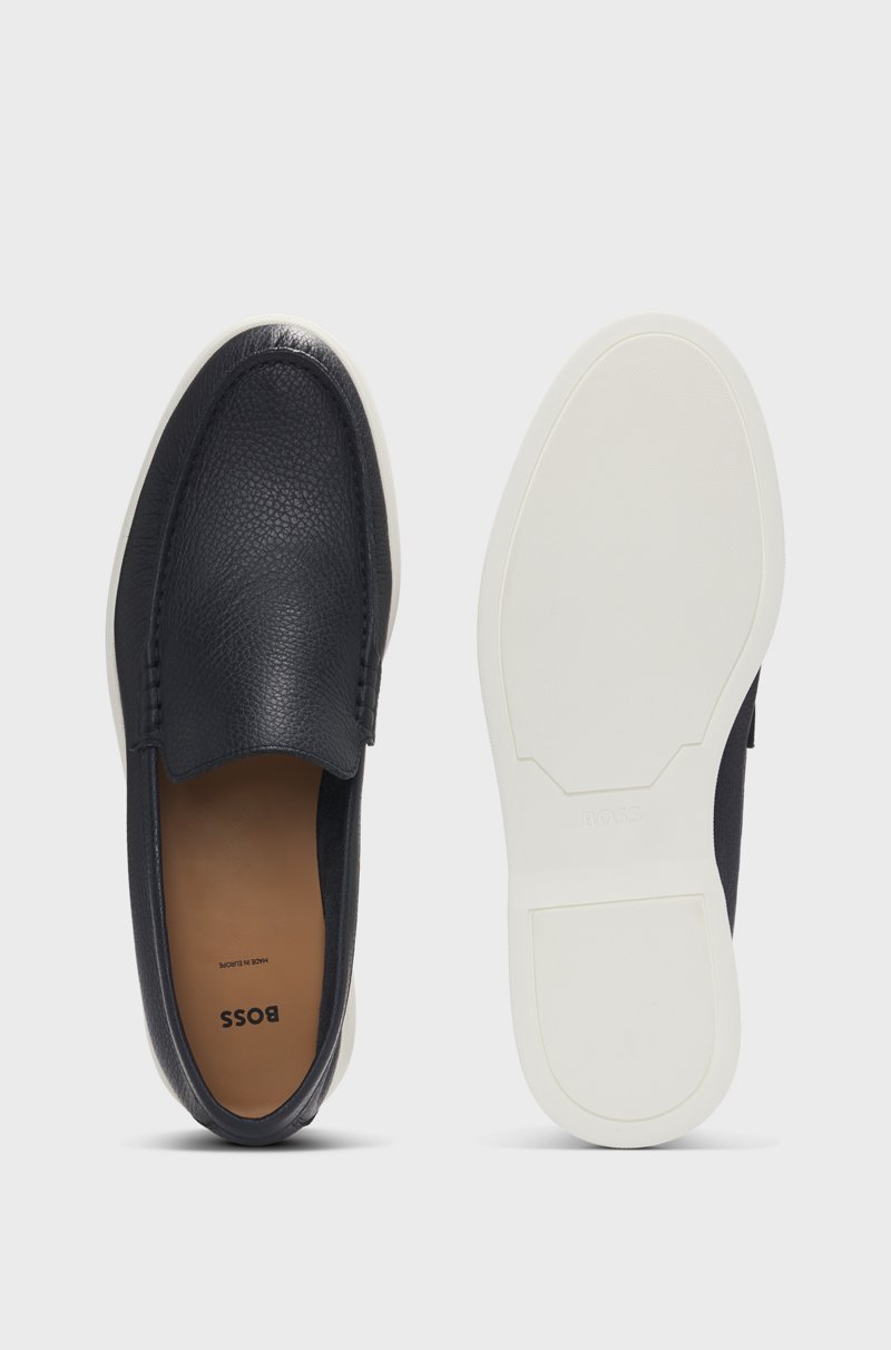Hugo Boss Mocasines de piel abatanada con detalle de logo ÚLTIMAS EDICIONES