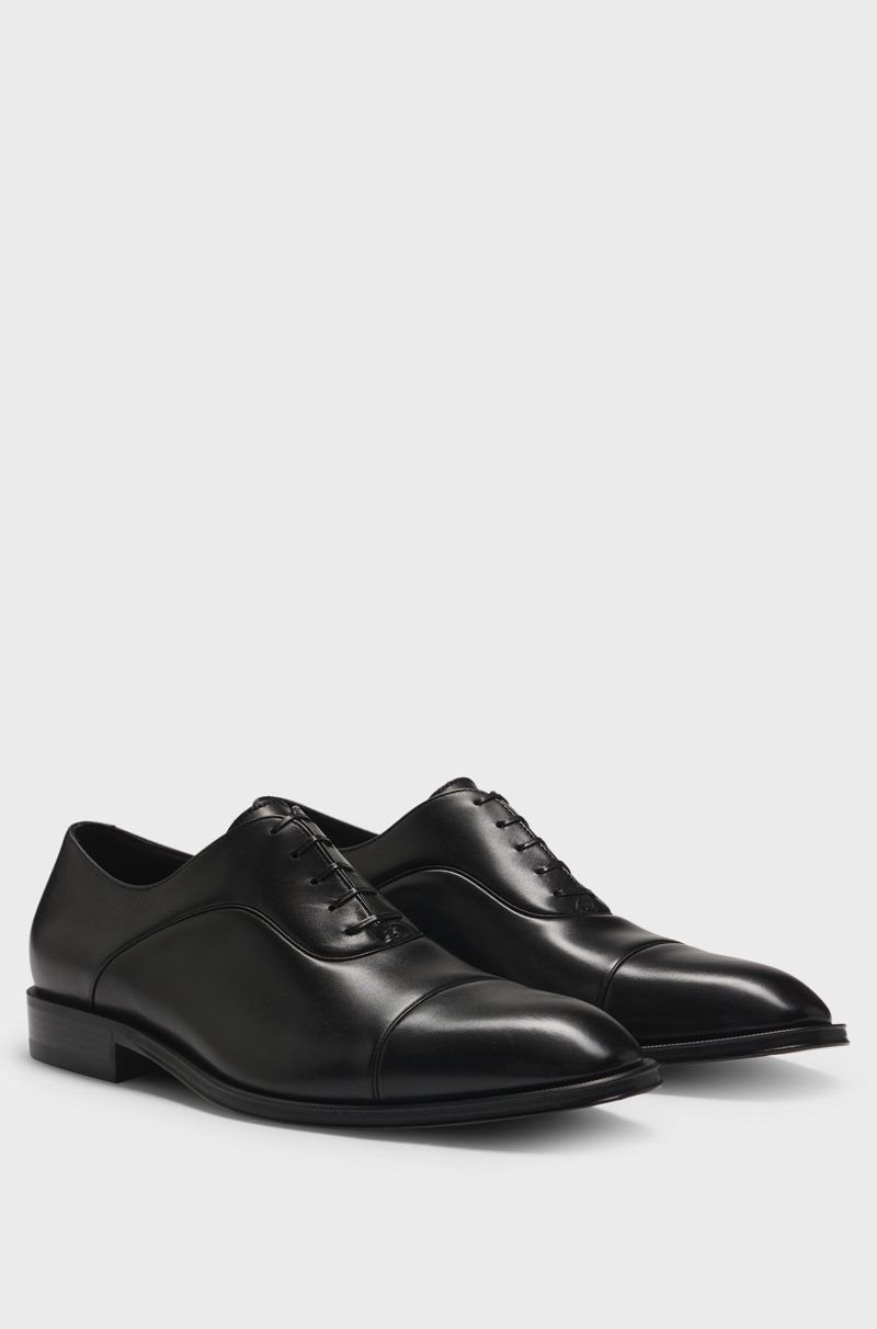 Hugo Boss Zapatos Oxford de piel lisa con puntera marcada