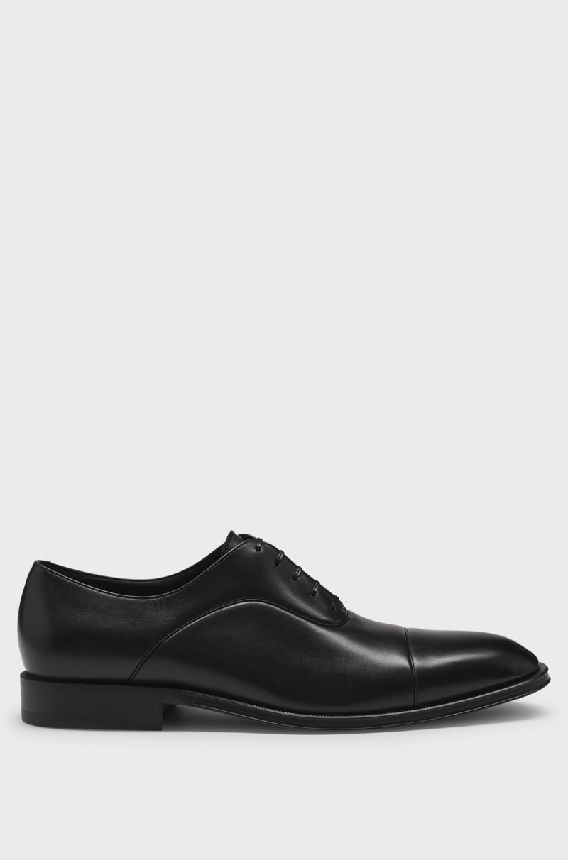 Hugo Boss Zapatos Oxford de piel lisa con puntera marcada Liquidación