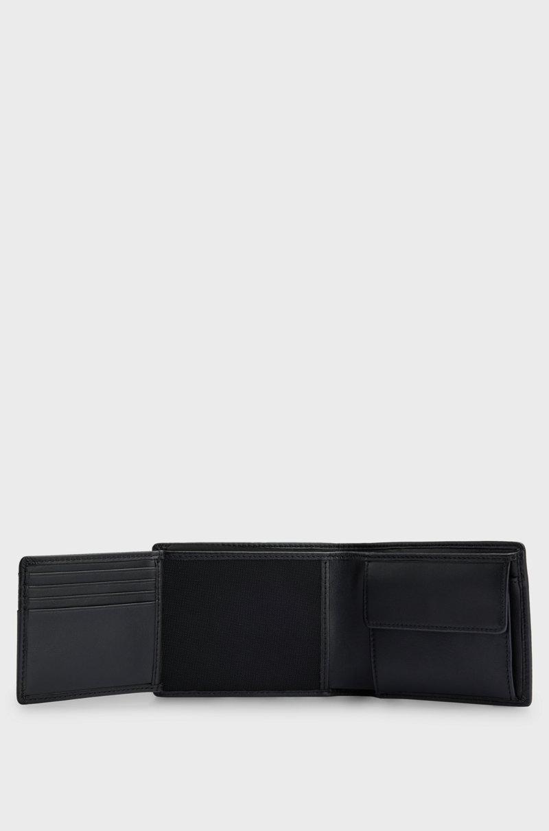 Hugo Boss Cartera de triple hoja de piel con logo grabado y bolsillo monedero Precios de Black Friday