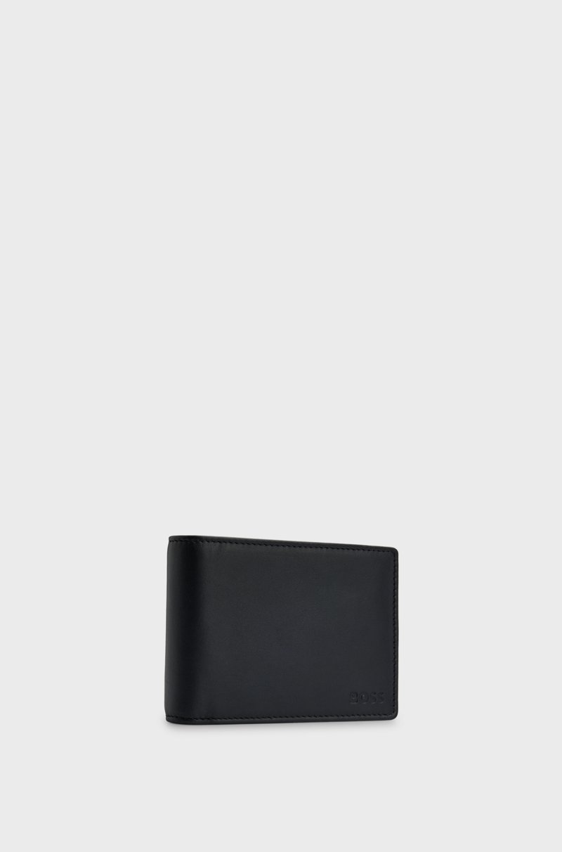 Hugo Boss Cartera de triple hoja de piel con logo grabado y bolsillo monedero Precios de Black Friday