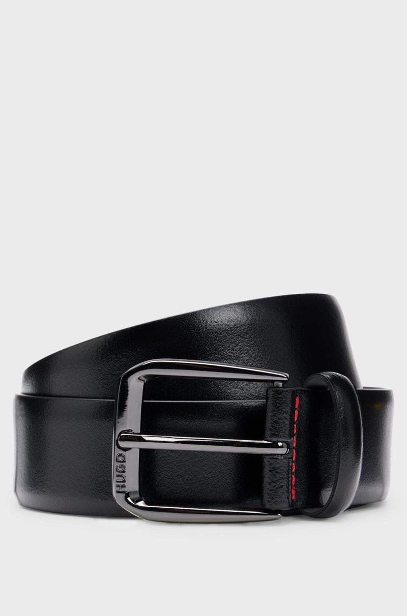 Hugo Boss Cinturón de piel italiana con hebilla de la marca