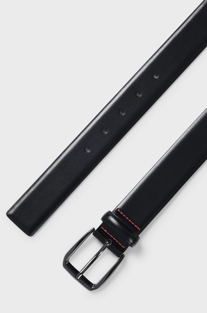 Hugo Boss Cinturón de piel italiana con hebilla de la marca Libre de impuestos