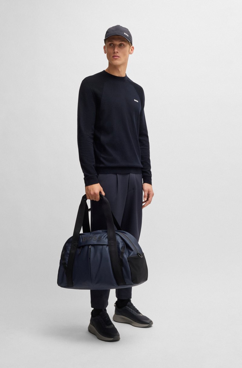 Hugo Boss Bolsa de viaje de piel sintética con detalles del logo Ofertas de temporada
