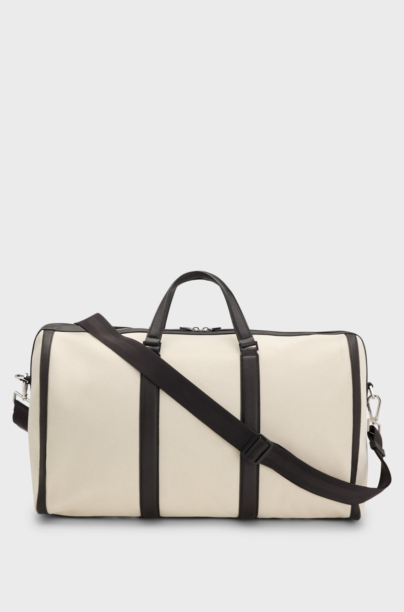 Hugo Boss Bolsa de viaje de lona con apliques de piel Ofertas especiales